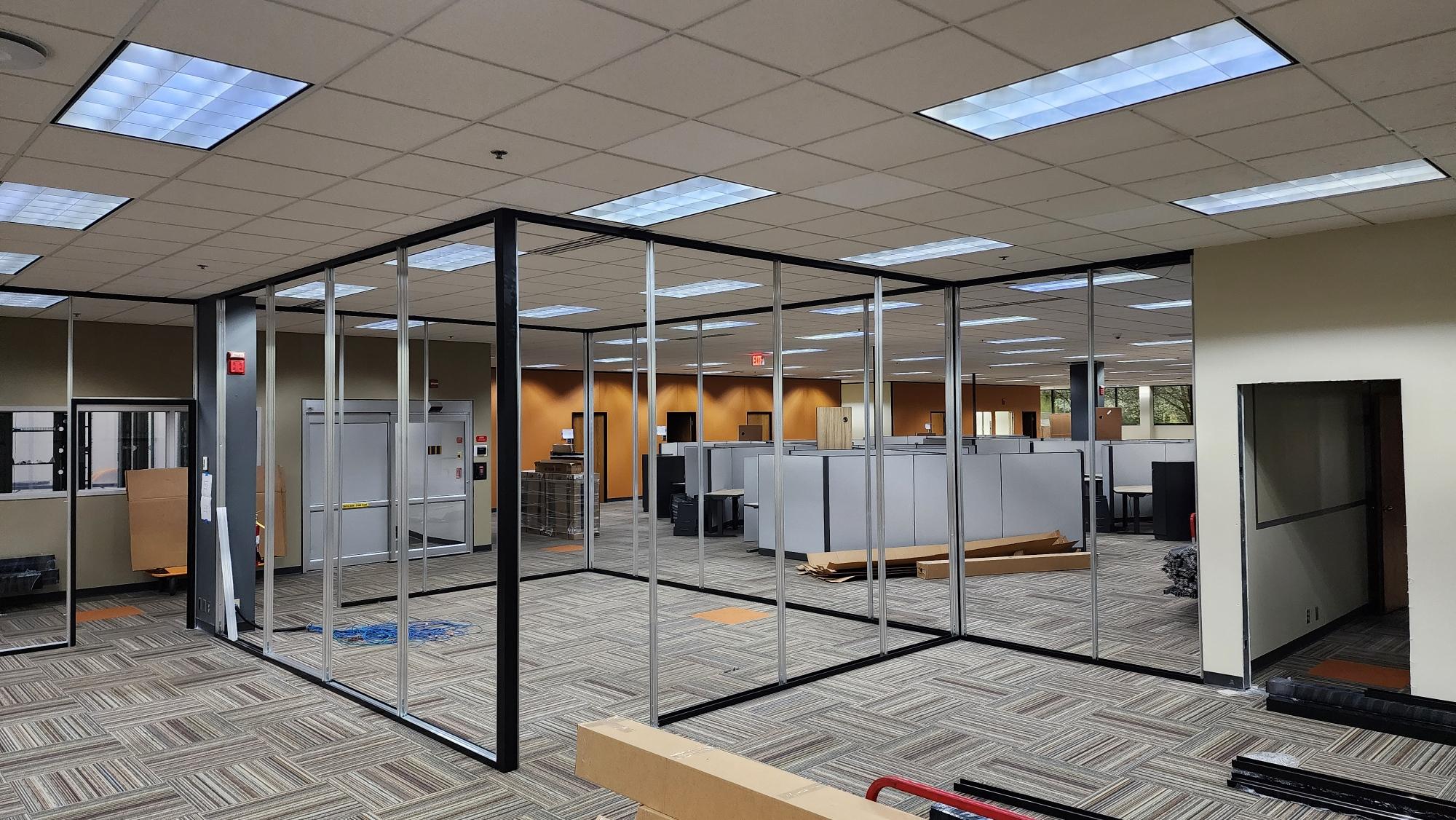 wall installation project in office space